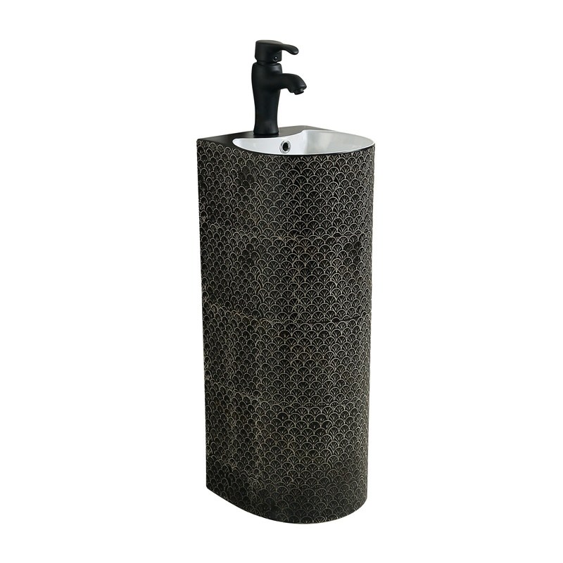 LT-325-HE-CT-10 black pedestal-basins