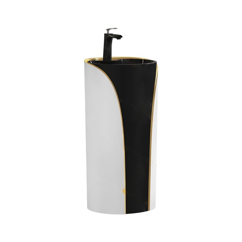 LT-384-CG-WBLGL black pedestal-basins