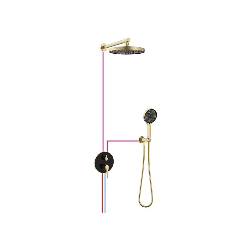 LT-10071-BRA-AZLYHS shower set, shower system, complete shower kit