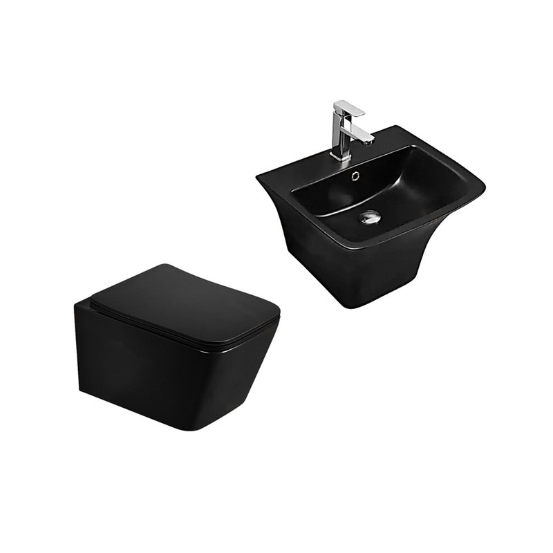 LT-454W-M-BL-----LT-514-M-BL white wall-hung-toilet-suites