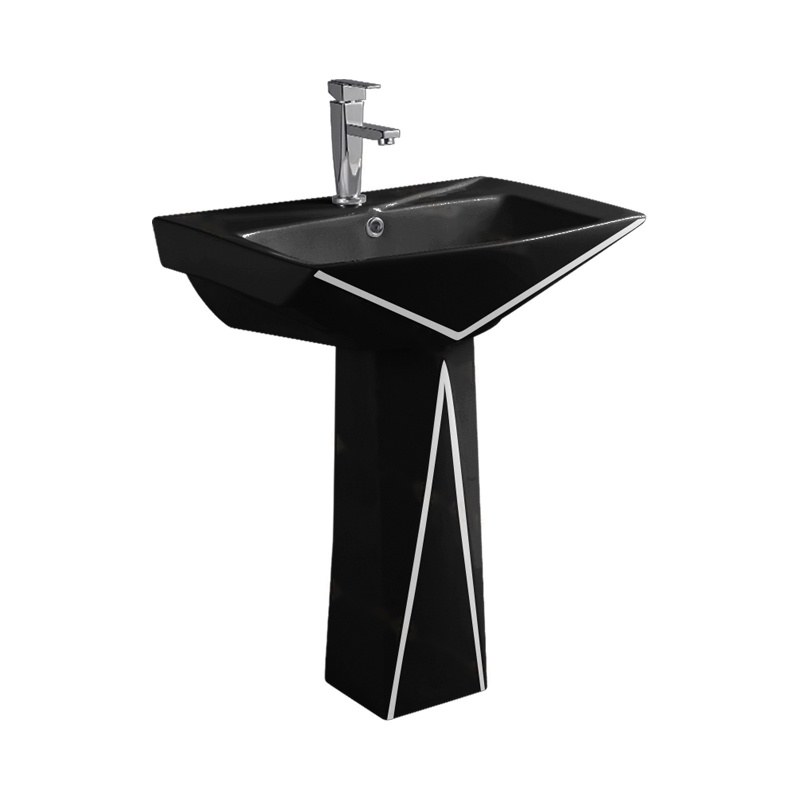 LT-307P-CG-BLSL black pedestal-basins