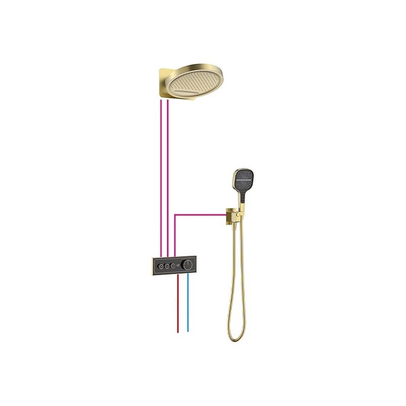 LT-10062-BRA-AZLYHS shower set, shower system, complete shower kit