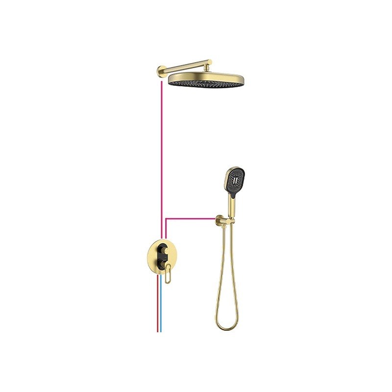 LT-10064-BRA-AZLYHS shower set, shower system, complete shower kit