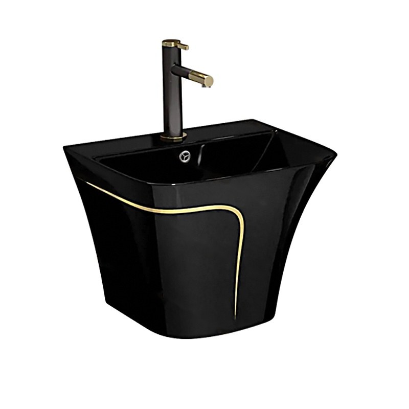 LT-587-CG-BLGL black wall-hung-basins