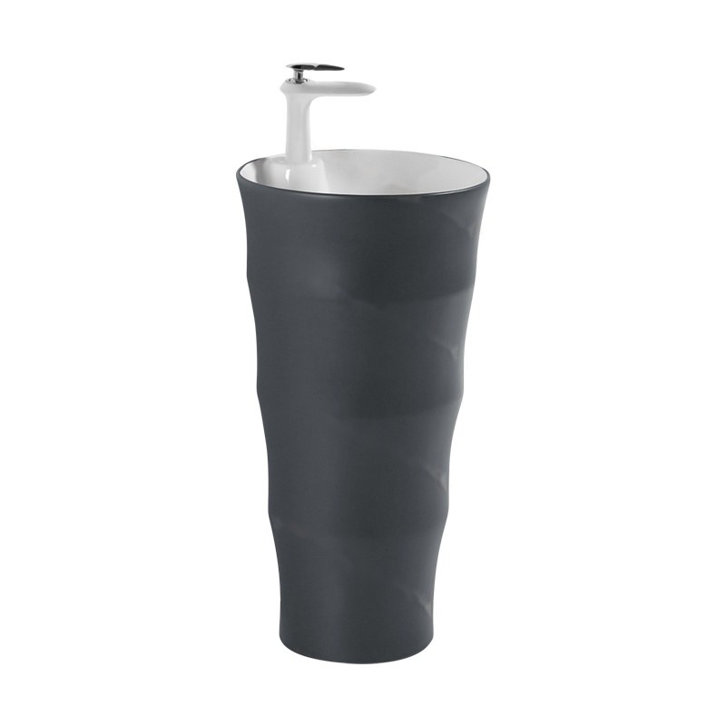 LT-301-M-LGW black pedestal-basins