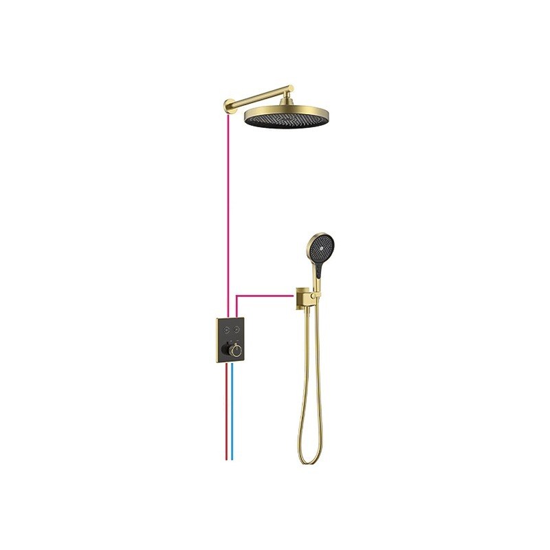 LT-10061-BRA-AZLYHS shower set, shower system, complete shower kit