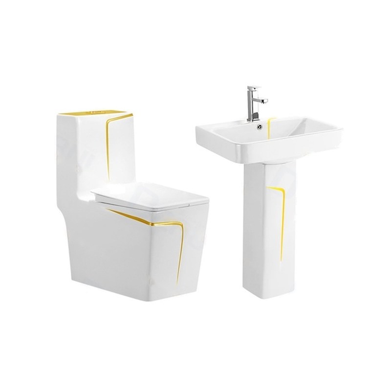 LT-1109-CG-GL----LT-354P-WG white two-piece-toilet-suites