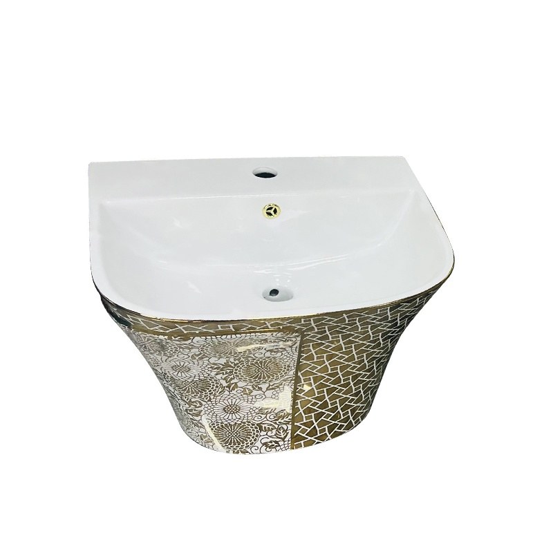 LT-587-GID-PG3 gold wall-hung-basins