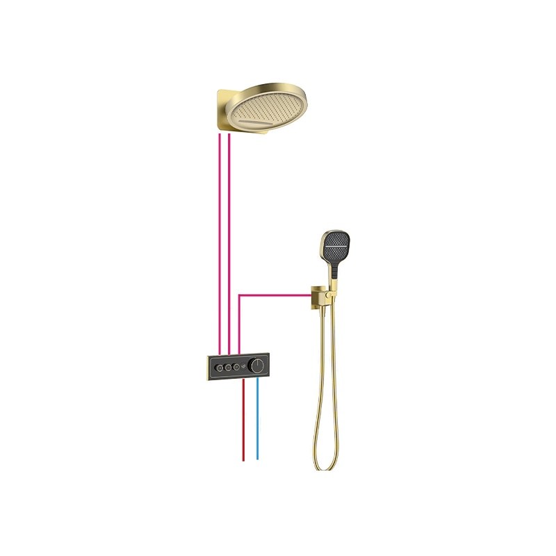 LT-10063-BRA-AZLYHS shower set, shower system, complete shower kit
