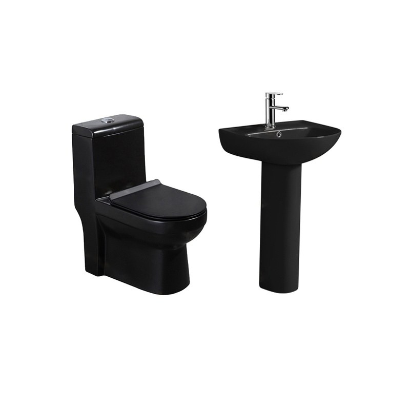 LT-1085-CG-MBL----LT-315P-M-BL white two-piece-toilet-suites