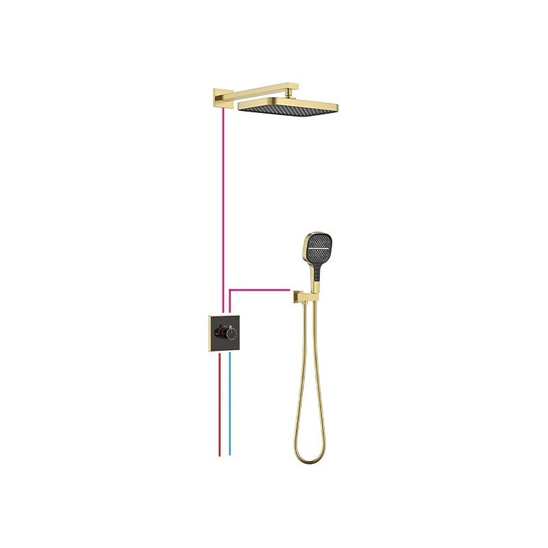 LT-10067-BRA-AZLYHS shower set, shower system, complete shower kit
