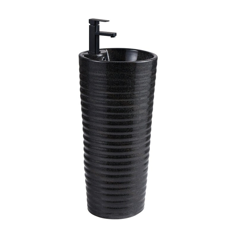 LT-367-CDG-BL black pedestal-basins