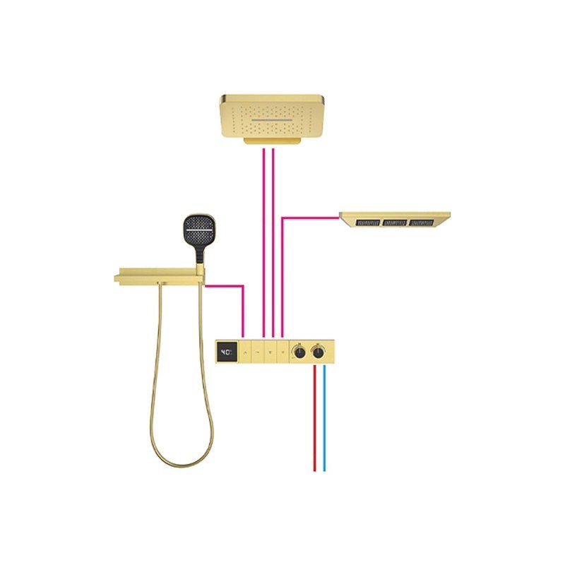 LT-10058-BRA-AZLYHS shower set, shower system, complete shower kit