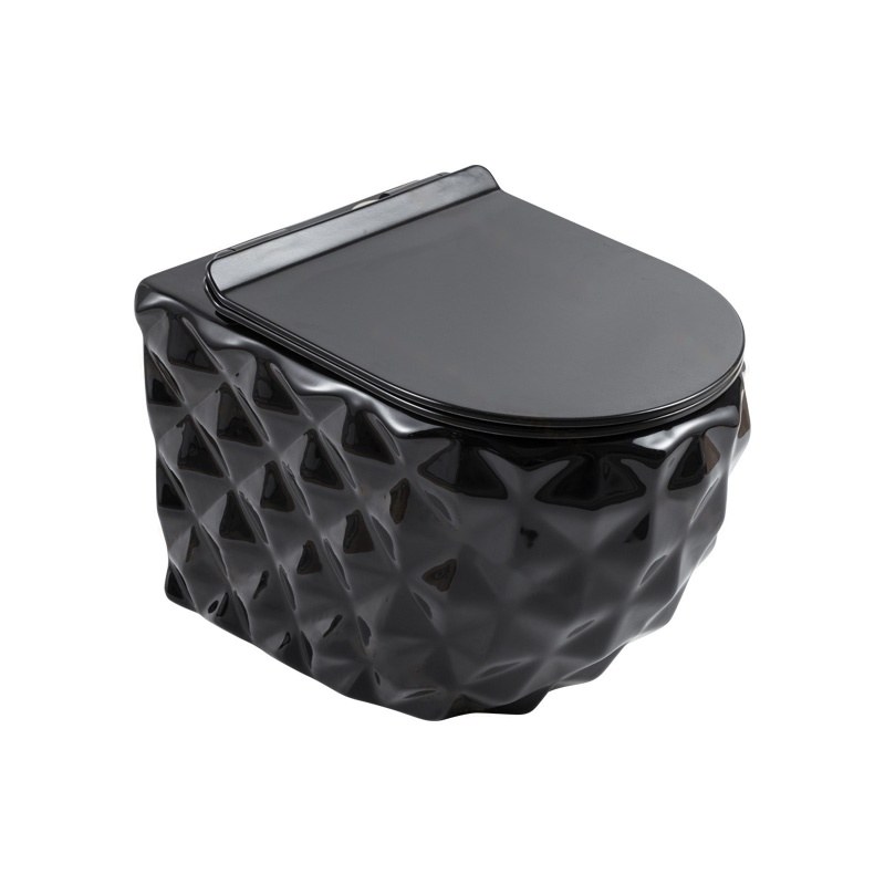 LT-WHT4020-CG-BL black wall-hung-toilets