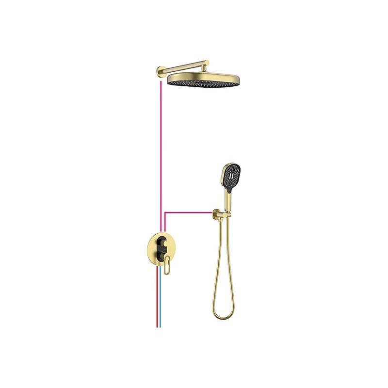 LT-10072-BRA-AZLYHS shower set, shower system, complete shower kit
