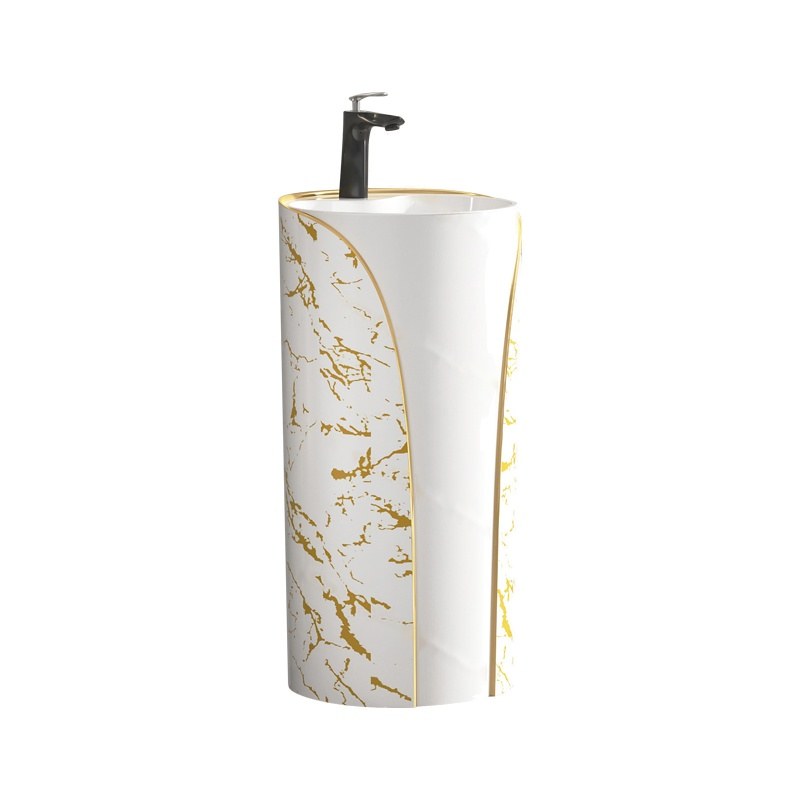 LT-384-GID-WG1 gold pedestal-basins