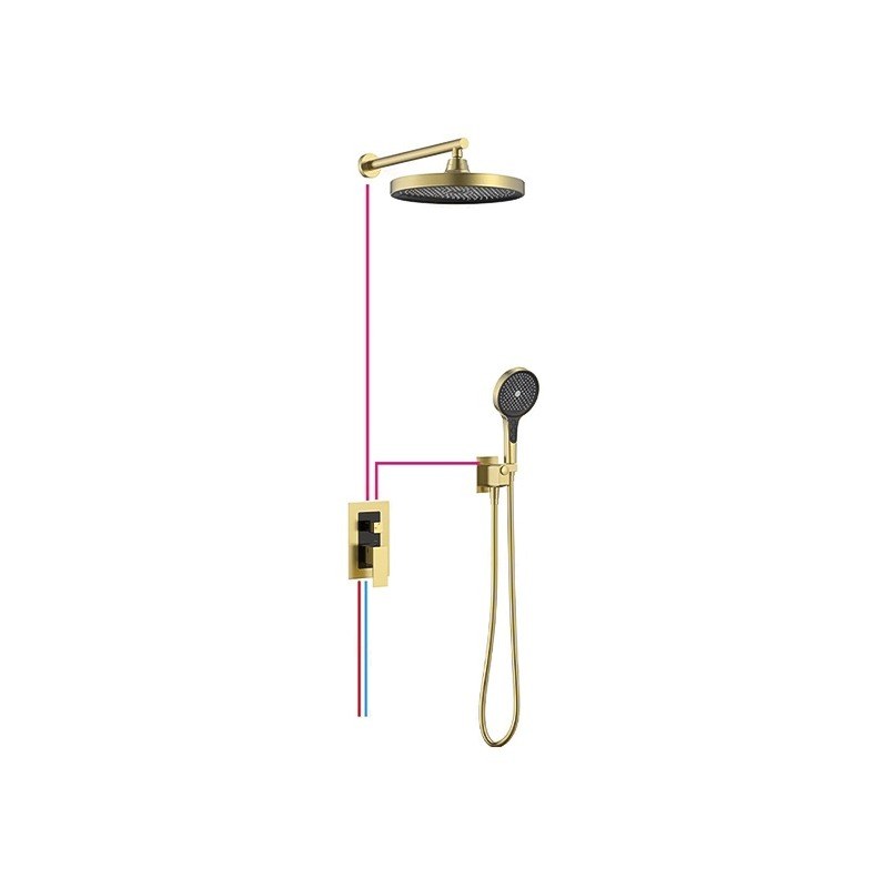 LT-10069-BRA-AZLYHS shower set, shower system, complete shower kit