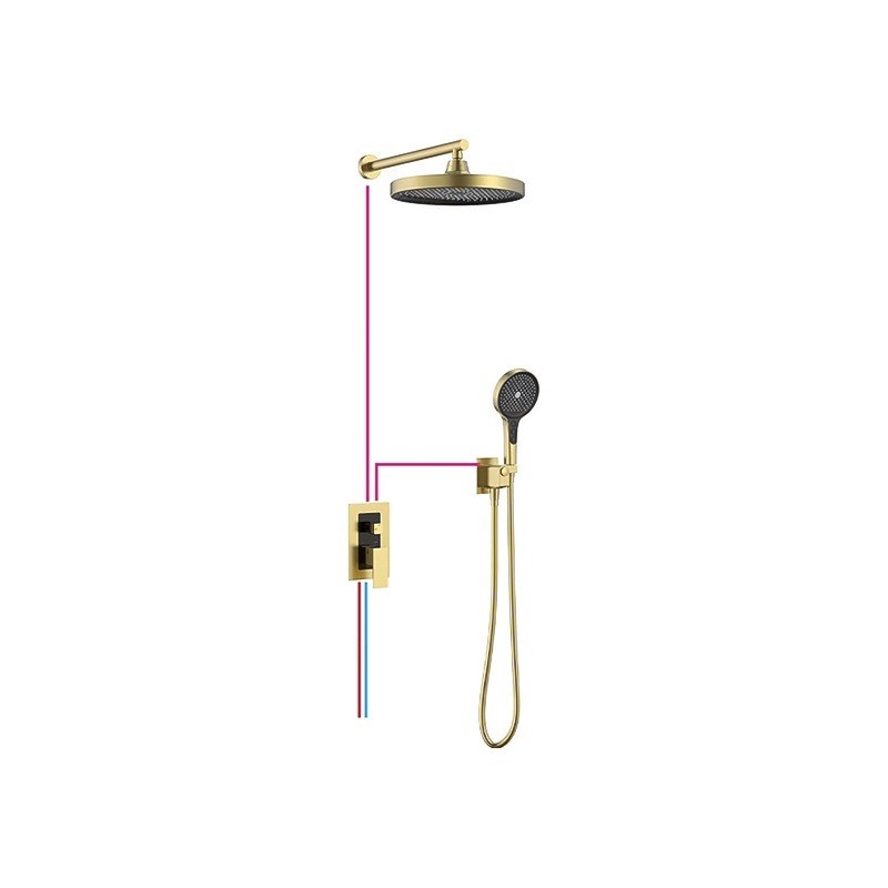 LT-10065-BRA-AZLYHS shower set, shower system, complete shower kit
