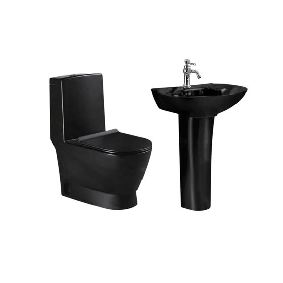 LT-1013-CG-MB----LT-310P-M-BL white two-piece-toilet-suites
