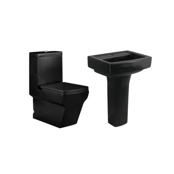 LT-1025-M-BL----LT-325P-CG-MBL white two-piece-toilet-suites