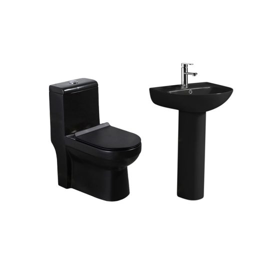 LT-1085-CG-MBL----LT-315P-M-BL white two-piece-toilet-suites