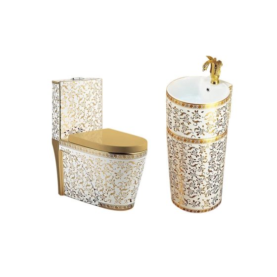 LT-1086-GID-G1----LT-302-GID-G1 white two-piece-toilet-suites