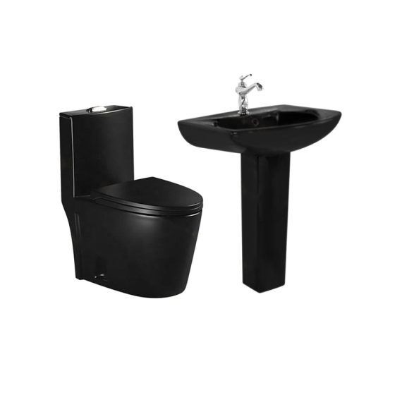 LT-1086-M-BL----LT-316P-M-BL white two-piece-toilet-suites