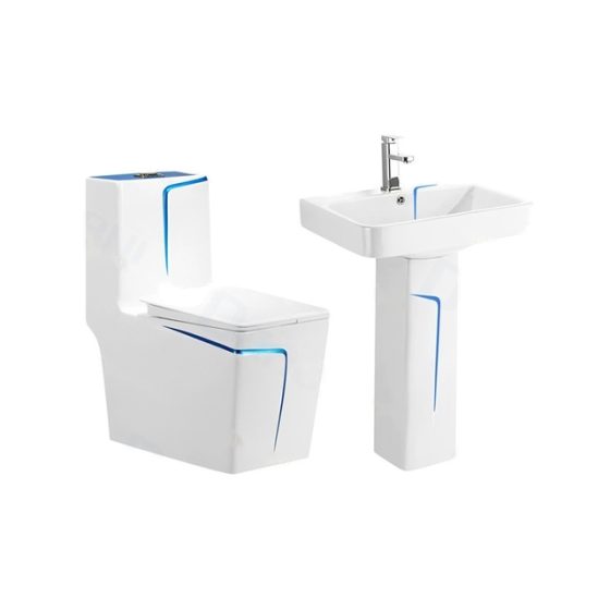 LT-1109-CG-BUL-----LT-354P-WBU white two-piece-toilet-suites
