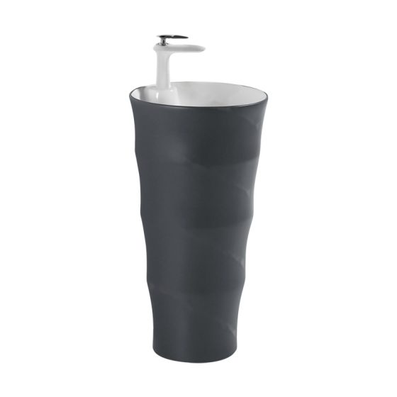 LT-301-M-LGW black pedestal-basins