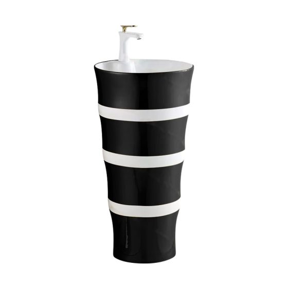 LT-301-M-WBL black pedestal-basins