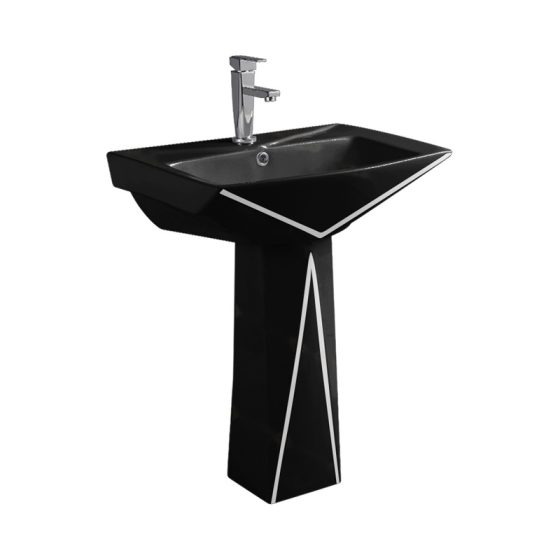 LT-307P-CG-BLSL black pedestal-basins