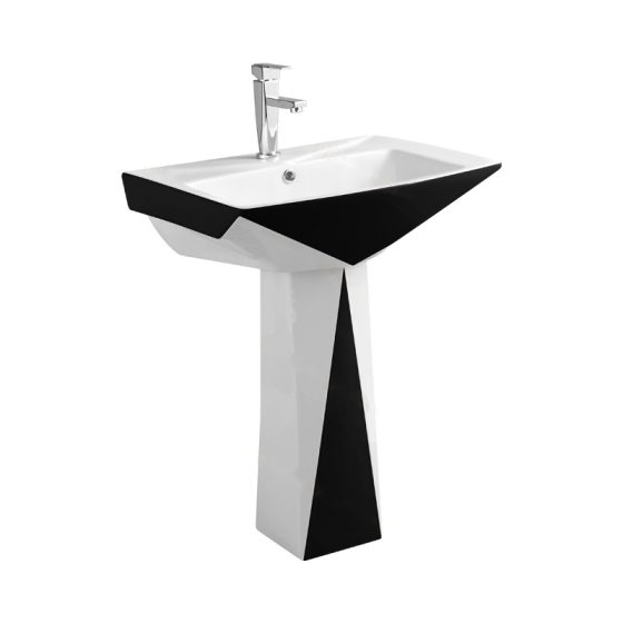 LT-307P-CG-WBL black pedestal-basins