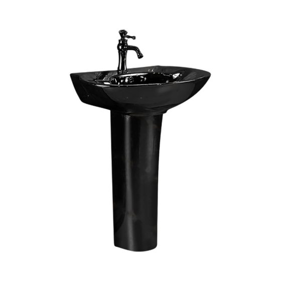 LT-310P-CG-BL black pedestal-basins
