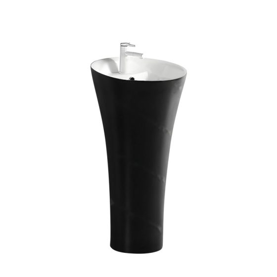 LT-313-M-BLW black pedestal-basins