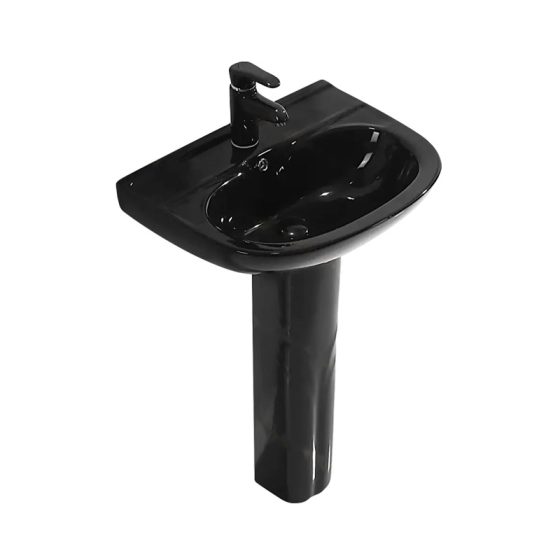 LT-318P-CG-BL black pedestal-basins