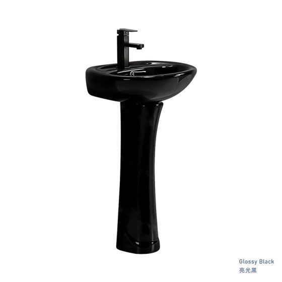 LT-322P-CG-BL black pedestal-basins