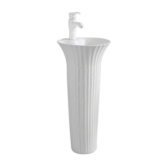 LT-336-FG-PW white pedestal-basins