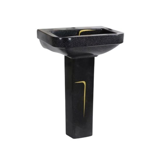 LT-350P-CDG-BLGL black pedestal-basins