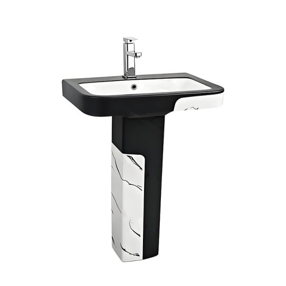 LT-354P-DP-WBL black pedestal-basins