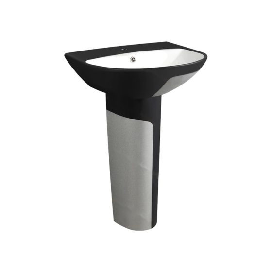 LT-362P-CG-SBL black pedestal-basins