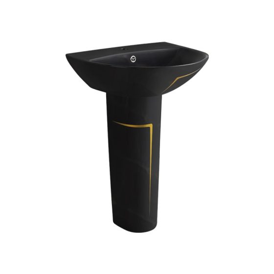 LT-362P-M-BLGL black pedestal-basins