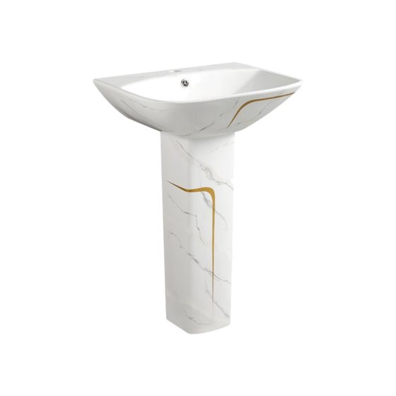 LT-363P-DP-WGL white pedestal-basins