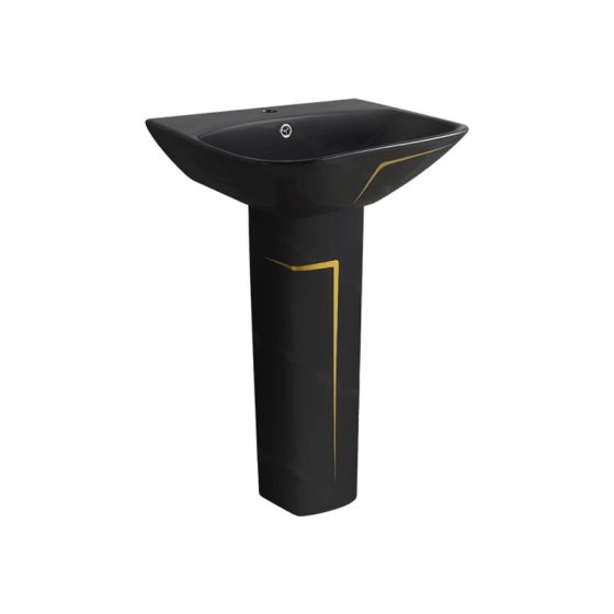LT-363P-M-BLGL black pedestal-basins