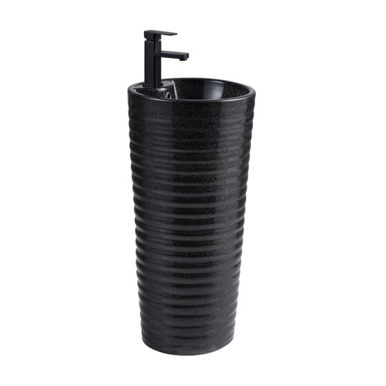 LT-367-CDG-BL black pedestal-basins