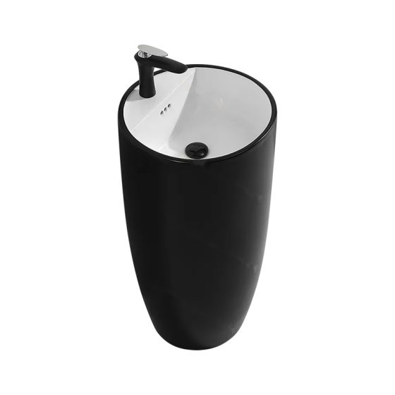 LT-374-M-BLW black pedestal-basins