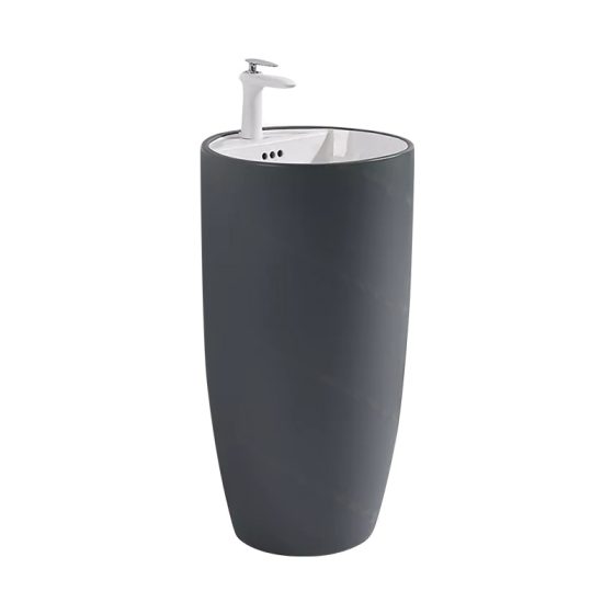 LT-374-M-DGW black pedestal-basins