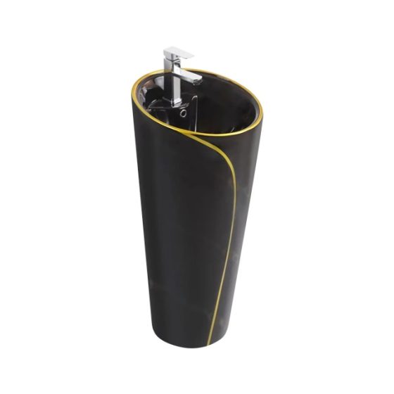 LT-376-CG-BLGL black pedestal-basins