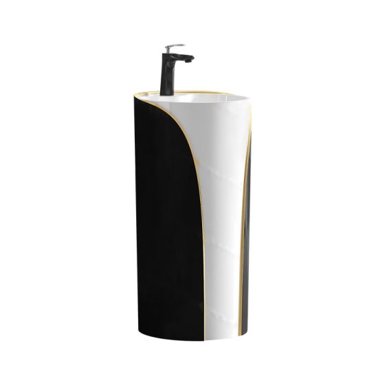 LT-384-CG-BLWGL black pedestal-basins