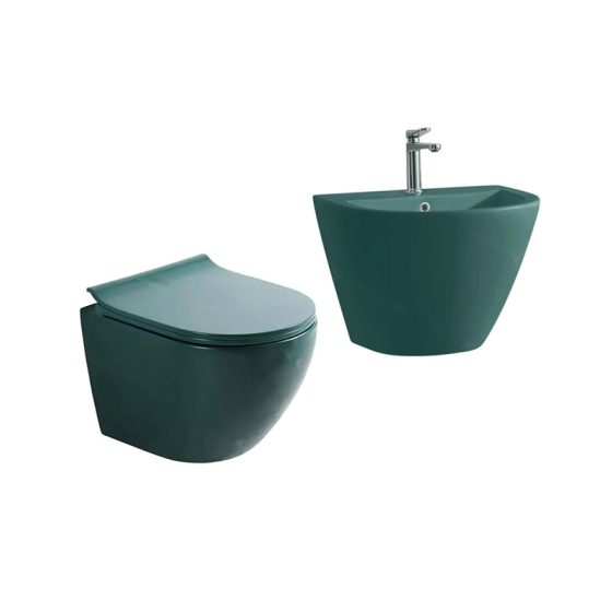 LT-450W-M-BG-----LT-501-M-BG white wall-hung-toilet-suites