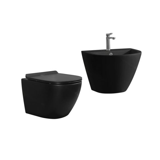 LT-450W-M-BL-----LT-501-M-BL white wall-hung-toilet-suites